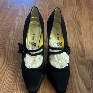 Neiman Marcus Black Heels with Embellished Strap